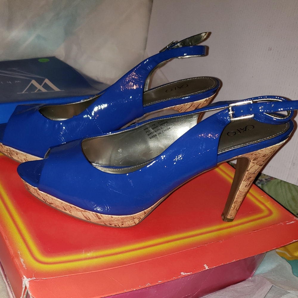 Royal Blue patent heel